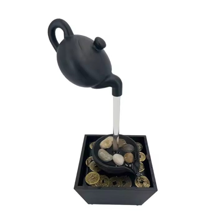 Fântână Decorativă de Birou cu Lumină LED, Alimentare USB