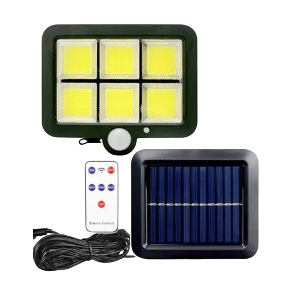 Lampă Solară cu Senzor de Mișcare, 6 LED-uri COB, Brațe Reglabile și Telecomandă