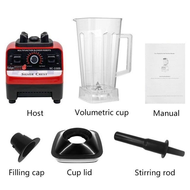 Blender SilverCrest 800W cu Vas de 2 Litri, Negru/Roșu