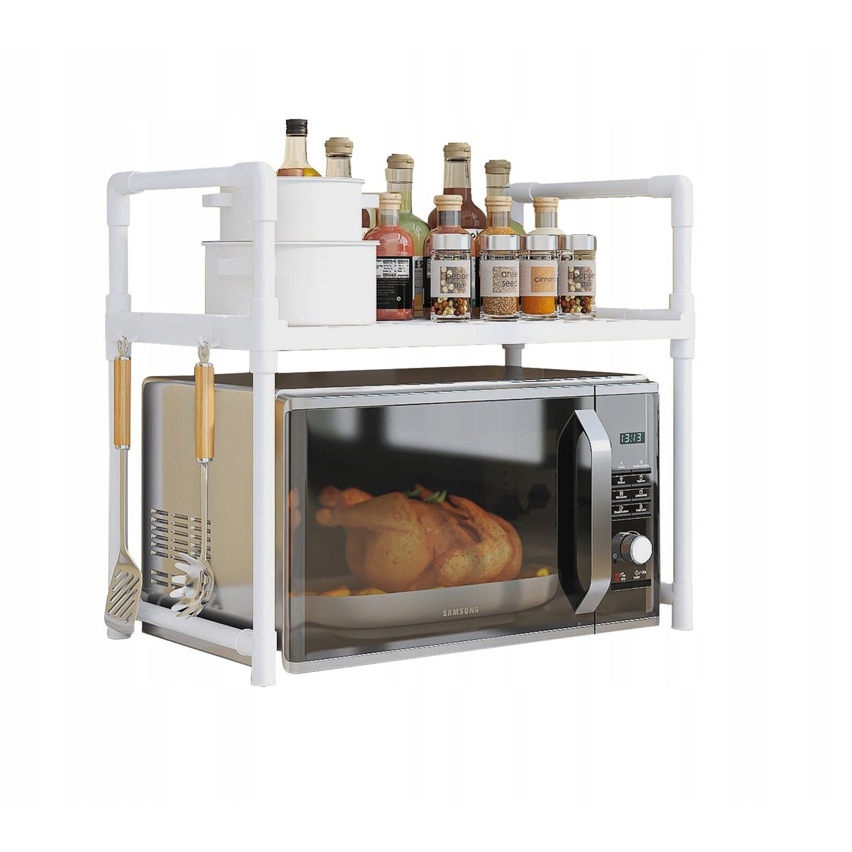 Etajeră pentru Cuptorul cu Microunde, 49 x 48 x 26 cm, Organizator de Bucătărie