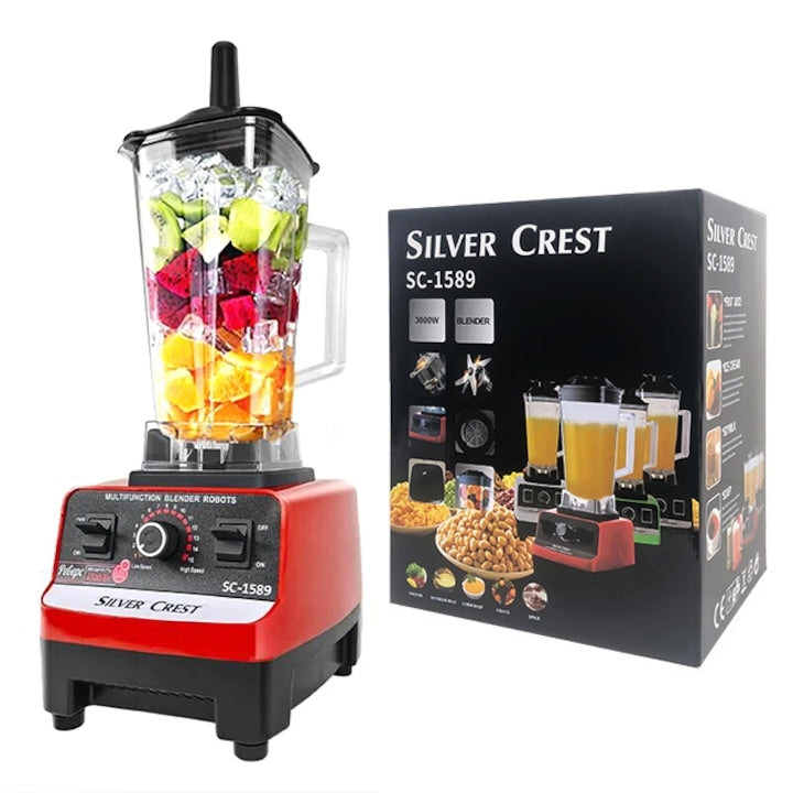 Blender SilverCrest 800W cu Vas de 2 Litri, Negru/Roșu