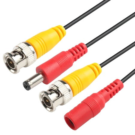 Set 4 cabluri BNC-DC, 15m lungime video si alimentare pentru camere de supraveghere CCTV