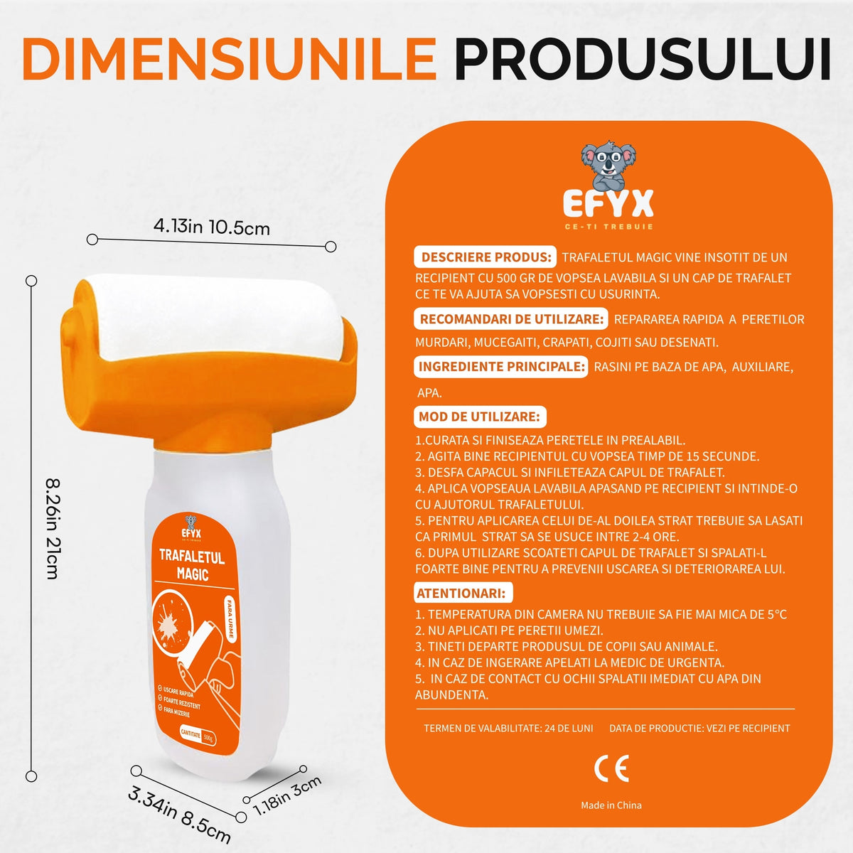 Trafalet cu Rezervor de Vopsea 500 ml, Reutilizabil și Lavabil, fără Tăviță