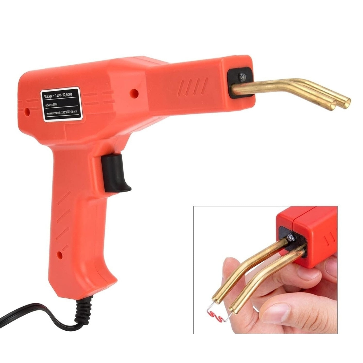 Pistol de lipit plastic, 4 tipuri de capse incluse, 50w