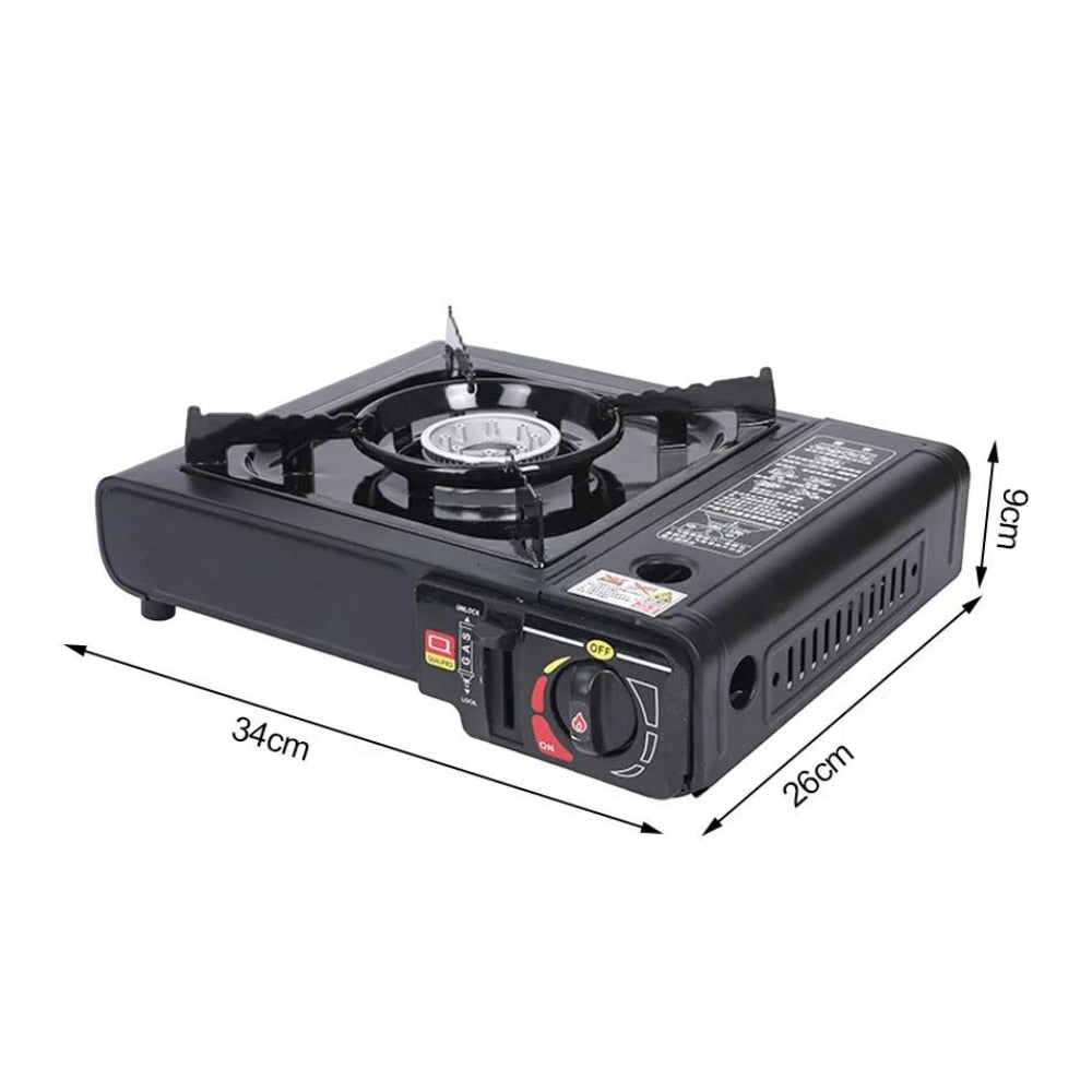 Aragaz Portabil de Camping cu Alimentare Dublă Butelie/Cartuș și Aprindere Automată