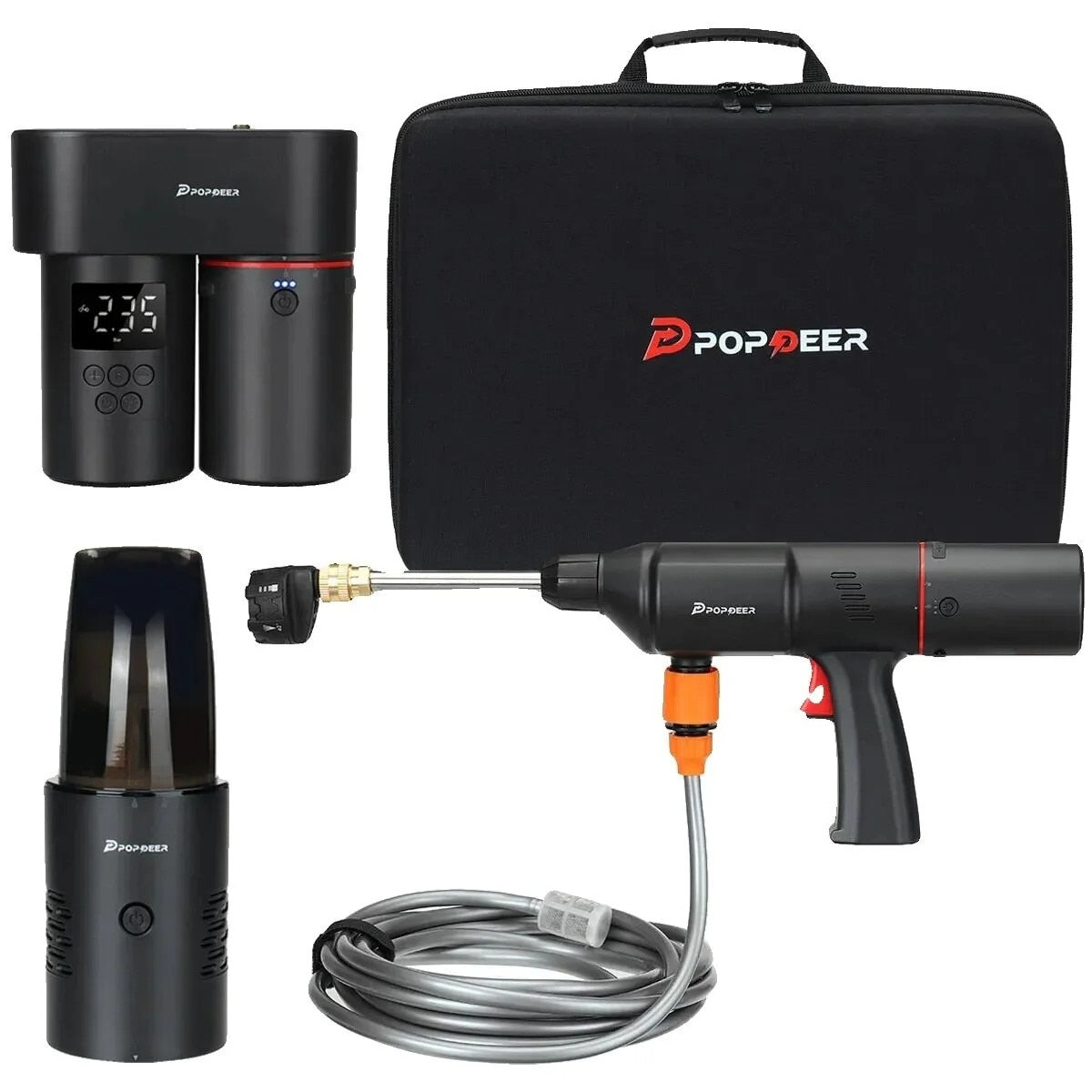 Pompă de Aer Wireless 4 în 1 cu Acumulator: Umflare, Dezumflare, Aspirare, Suflare și Spălare