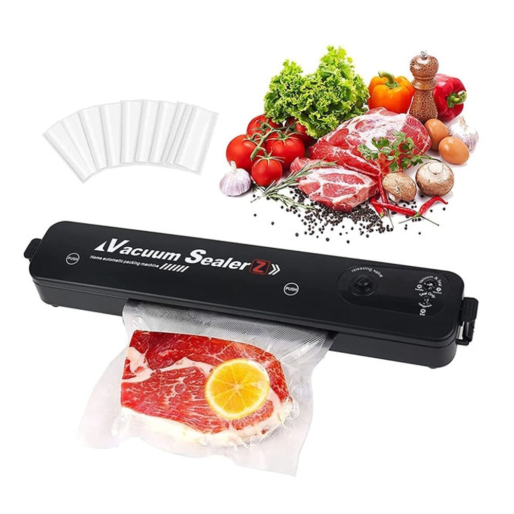 Aparat de Vidat Alimente cu Sigilare, 8 Pungi Incluse, Negru