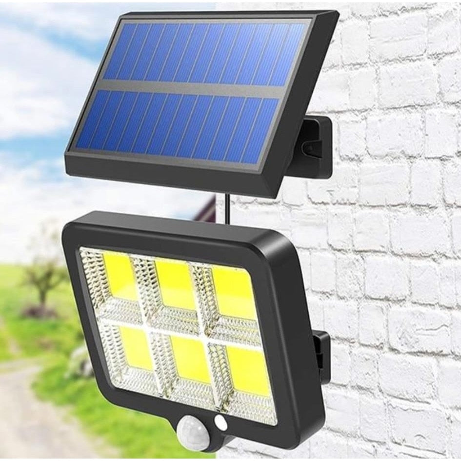 Lampă Solară cu Senzor de Mișcare, 6 LED-uri COB, Brațe Reglabile și Telecomandă