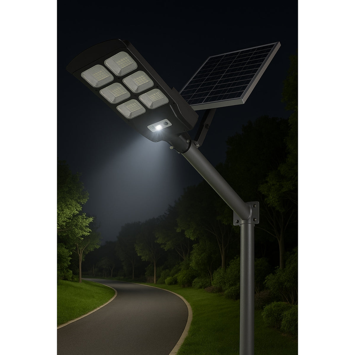 Lampă Stradală Solară LED 600W cu Senzor Automat și Telecomandă, pentru Curte și Parcare