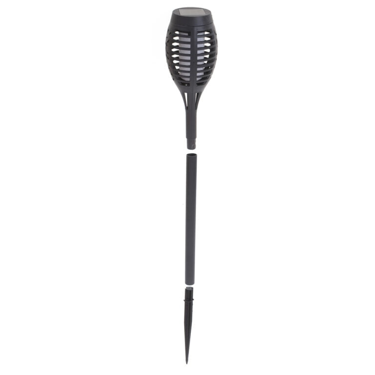 Lampă Solară Tip Torță cu Efect Realist de Flacără, 61 cm, Neagră