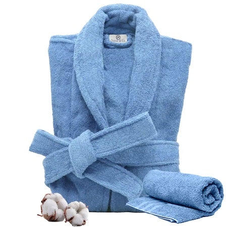 Set Halat Unisex de baie si prosop, 100% bumbac, halat baie gros, prosop de fata, 50 x 90 cm