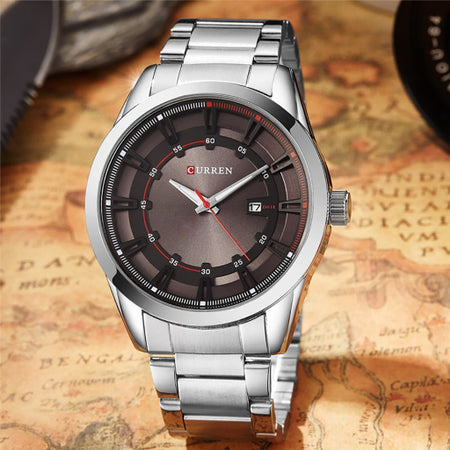 Ceas barbatesc Fashion curea metalica afisare data