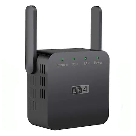 Amplificator Semnal Retea Wireless, WiFi Repeater PRO transmisie 300Mbps, Retea 2.4 GHz, conexiune WPA si WPA2, 2 antene externe, cu Port LAN