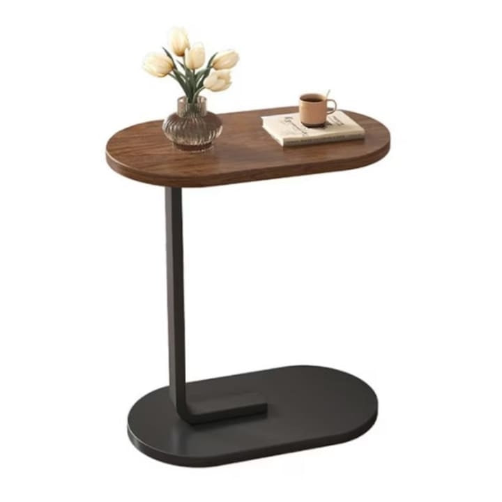 Măsuță de Cafea din Lemn și Metal, Minimalistă, 45 x 30 x 60 cm, Maro/Negru