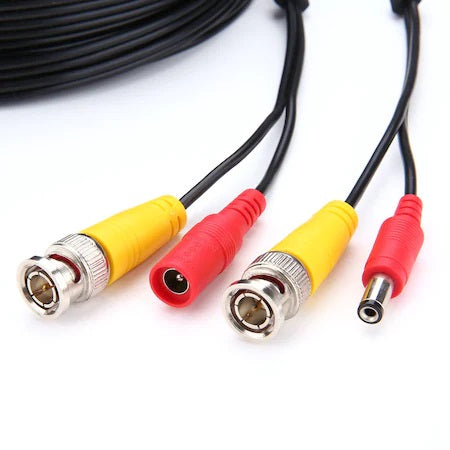 Set 4 cabluri BNC-DC, 15m lungime video si alimentare pentru camere de supraveghere CCTV