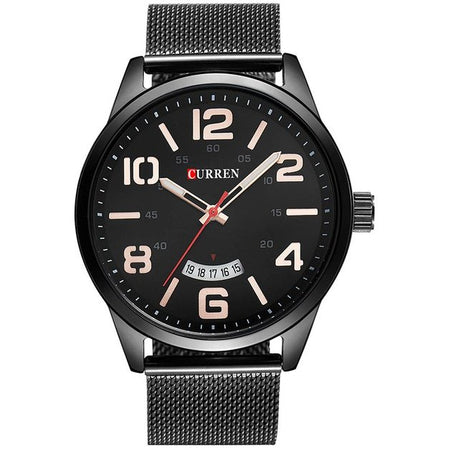 Ceas barbatesc Classic curea metalica afisare data