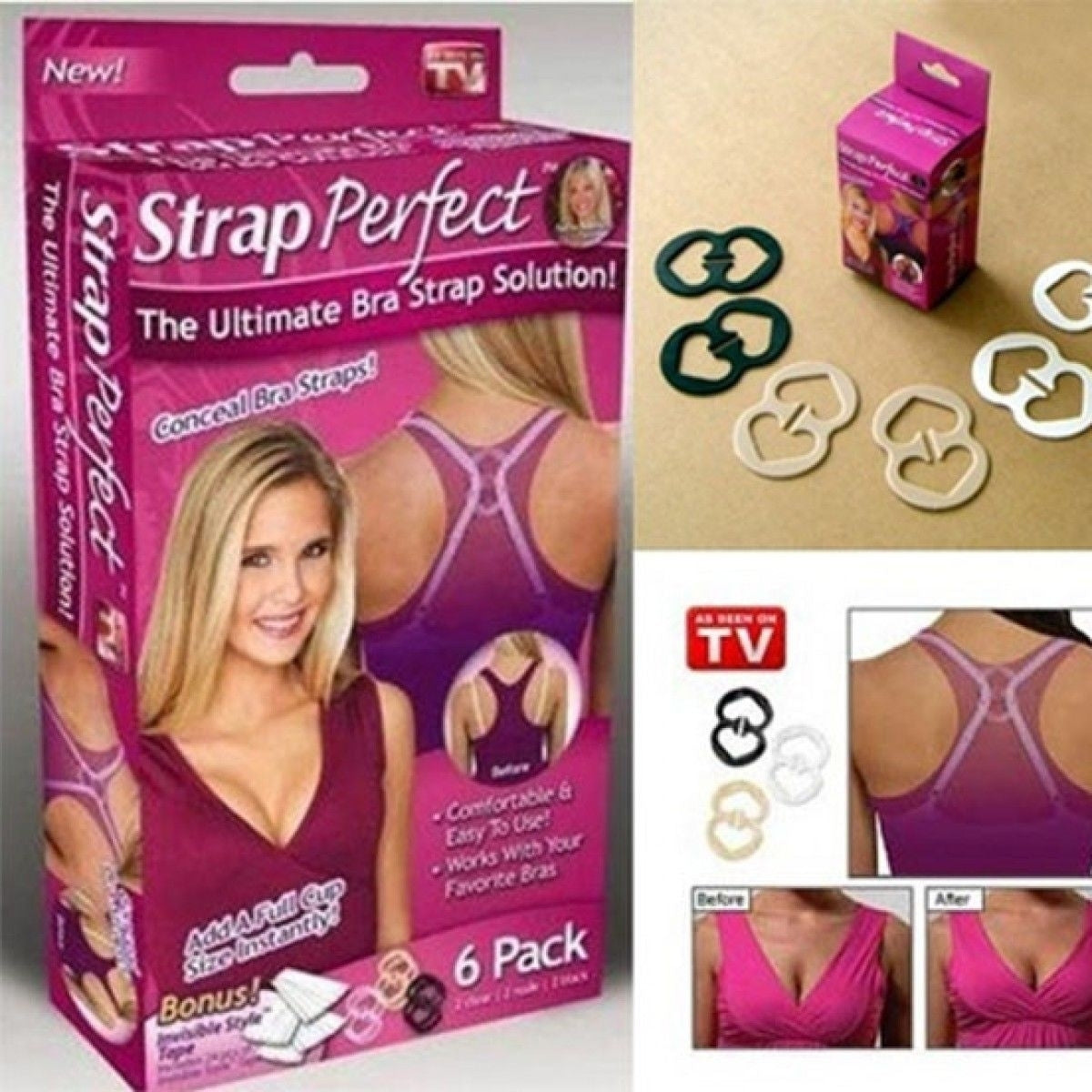 Set 6 clipsuri pentru sutien multicolore