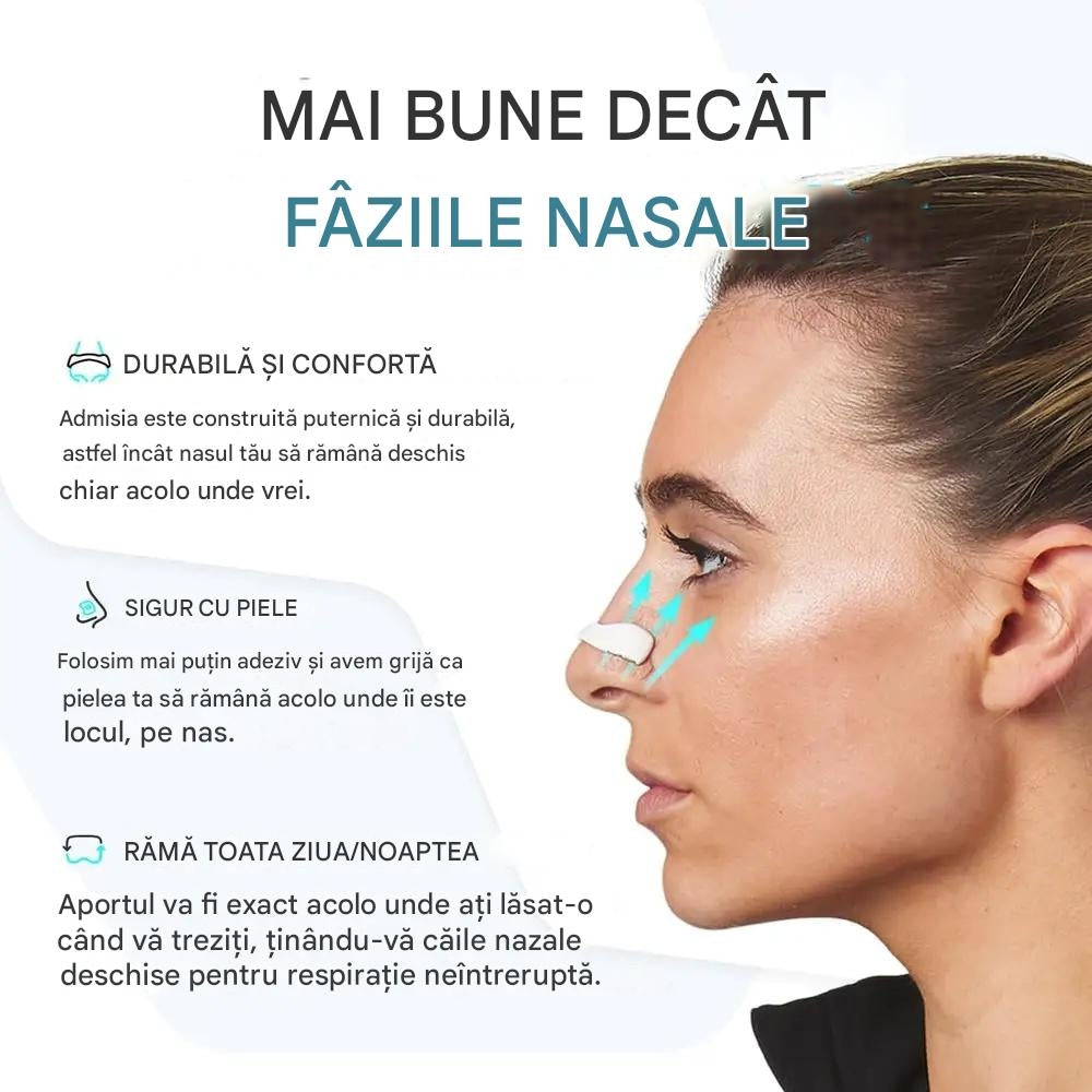Kit Anti-Sforăit Medical – 4 Dilatatoare Nazale din Silicon Ajustabile, cu Aplicator, Negru (15 Zile)