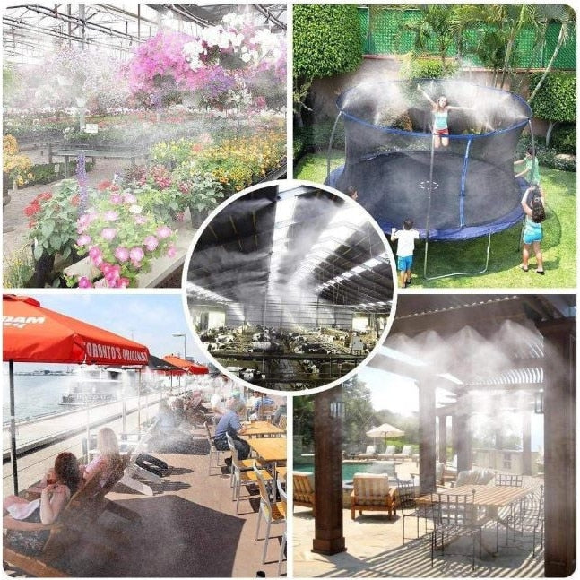 Kit de Răcire cu Pulverizare Apă pentru Terasă, Sistem de Ceață pentru Grădină și Balcon