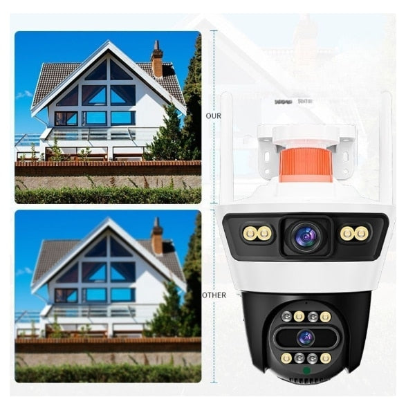 Cameră de Supraveghere Wi-Fi PTZ 4MP, Rotire 355°, Vedere Nocturnă Color, IP66