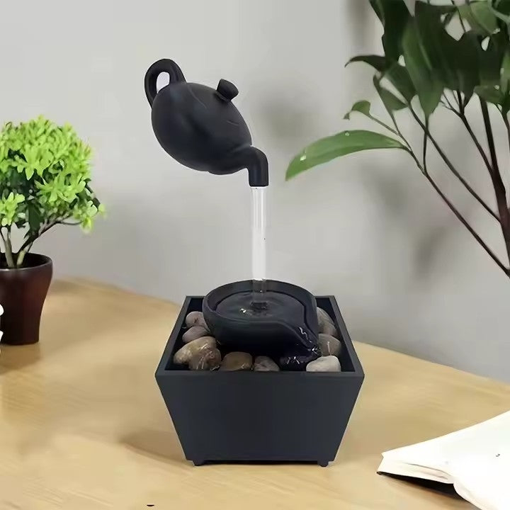 Fântână Decorativă de Birou cu Lumină LED, Alimentare USB