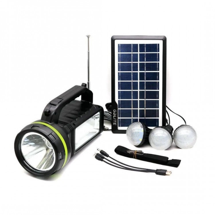 Lanternă Solară Multifuncțională GD-2000A GDLite – Boxă Bluetooth, Radio și Power Bank
