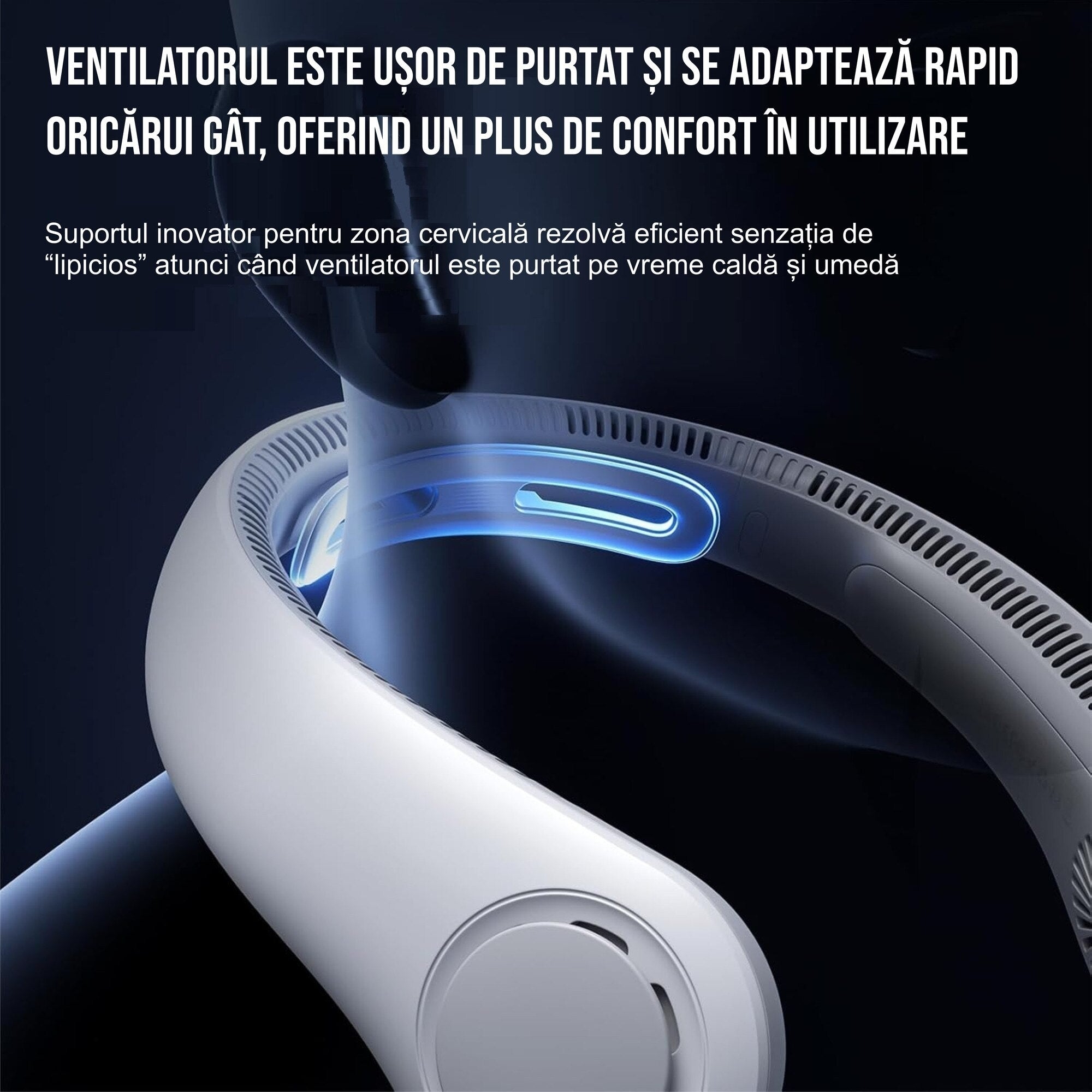 Mini ventilator portabil pentru gat
