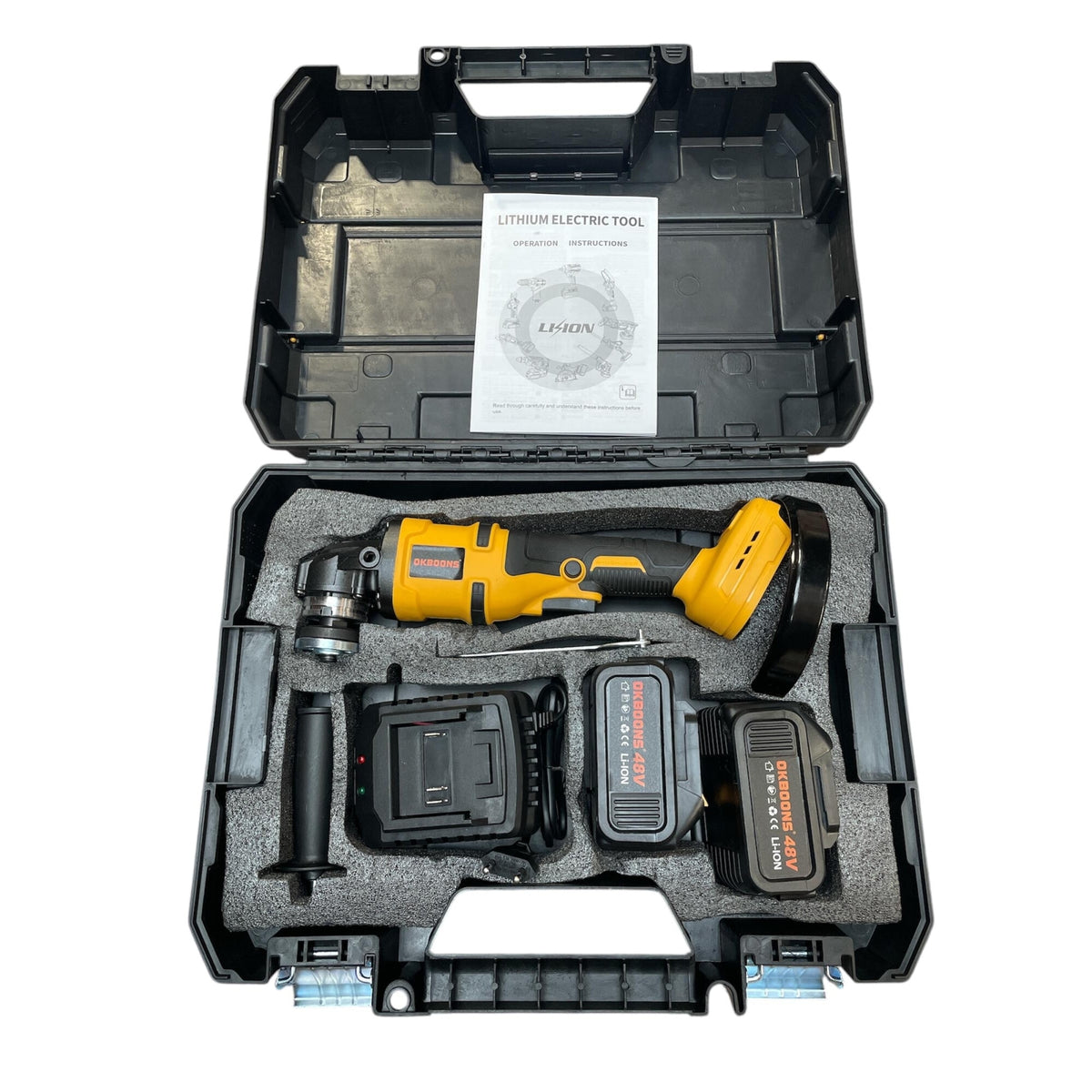 Polizor Unghiular cu Acumulator, 2 Acumulatori 48V, Disc 125 mm, 8500 RPM