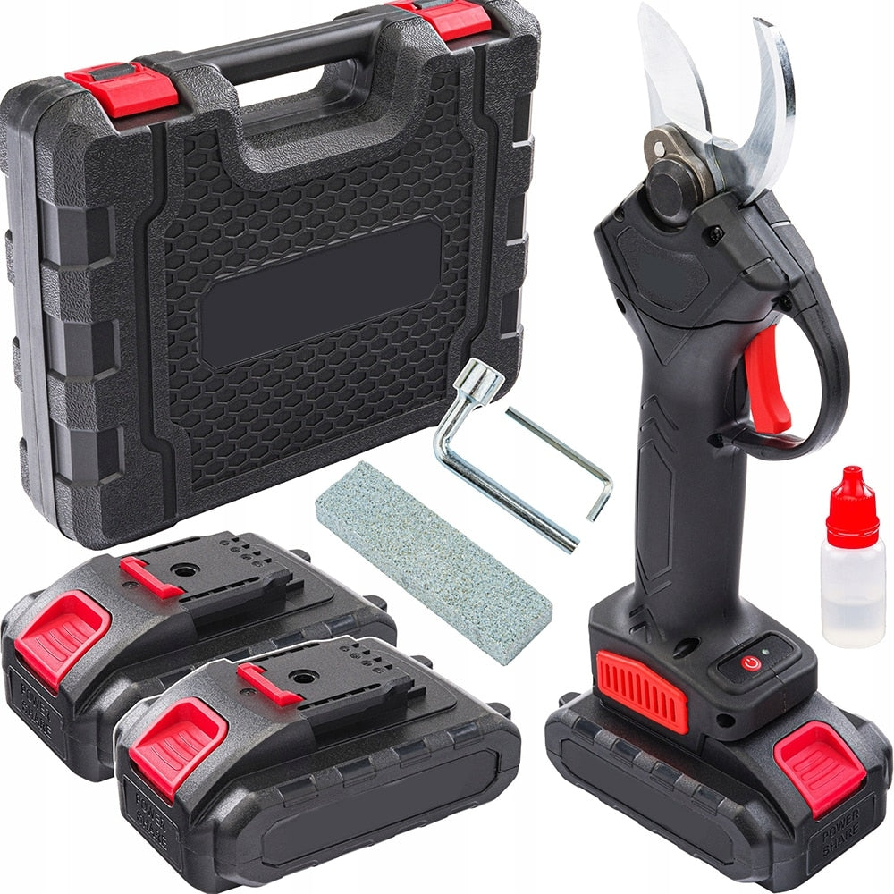 Foarfecă Electrică pentru Crengi cu 2 Acumulatori 21V, Tăiere până la 30 mm, cu Valiză