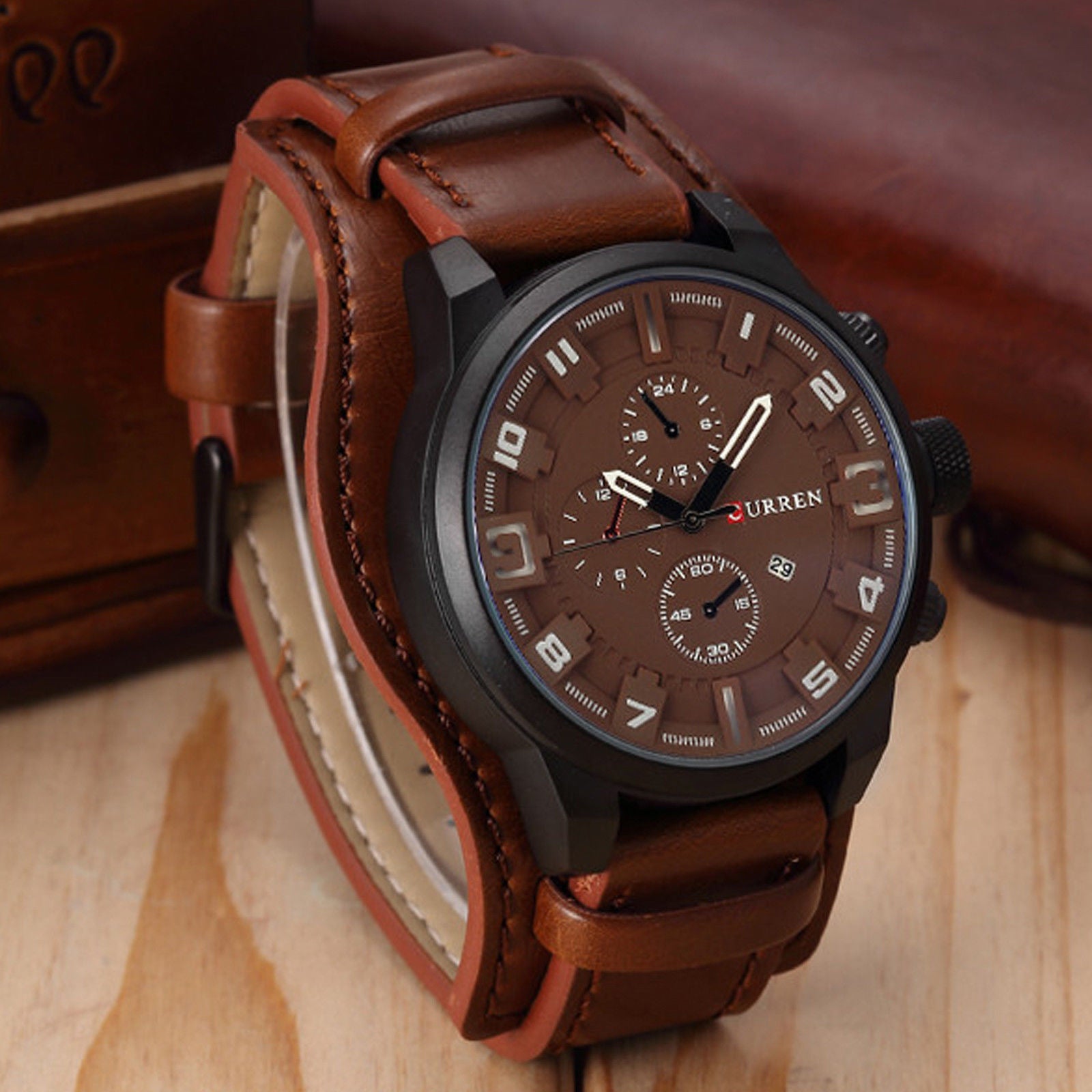 Ceas barbatesc Aviator curea piele PU