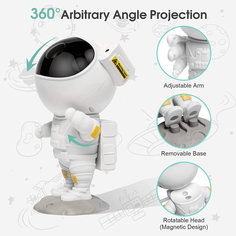 Proiector In Forma de Astronaut Permite Proiectarea Stelelor sau Galaxiilor