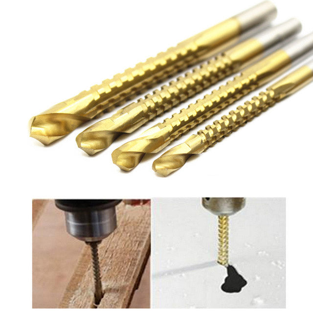 Trusa set 4 spirale freza metal, lemn cu 5 muchii de taiere