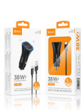 X-start car charger design 38WQC3.0+PD super fast charging Car