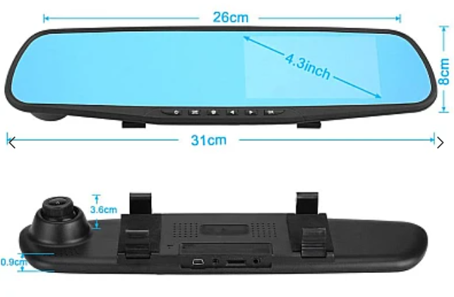 Oglinda AUTO display 3.5" cu camera fata-spate