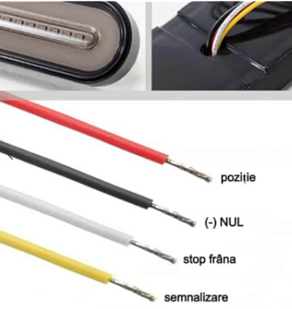 Set 2 Lampi 24 cm auto spate LED 12/24V stop frana semnal dinamic 24 cm