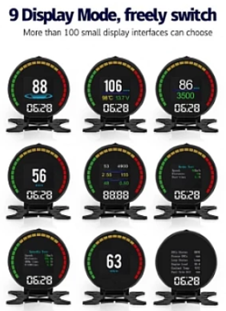 Aparat diagnosticare si afisaj informatii bord P15 pe parbriz digital OBD2 de tip HUD display pentru bord