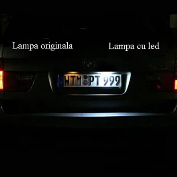 Set 2 lampi numar LED pentru BMW seria 1 3 5 F10 F11 E39 E60 E61 X1 E84 F48 X3 F25 X4 X5 X6 E90 E91