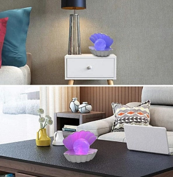 Lampa De Veghe In Forma de Scoica Cu Perla In Interior 8 Culori LED