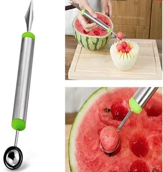 Cutit de sculptat cu lingurita de fructe cu dubla utilizare din otel inoxidabil