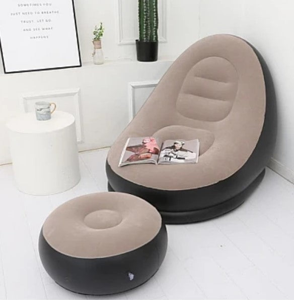 Fotoliu Gonflabil 2in1 Tip sezlong cu taburet inclus 130x99x76 cm