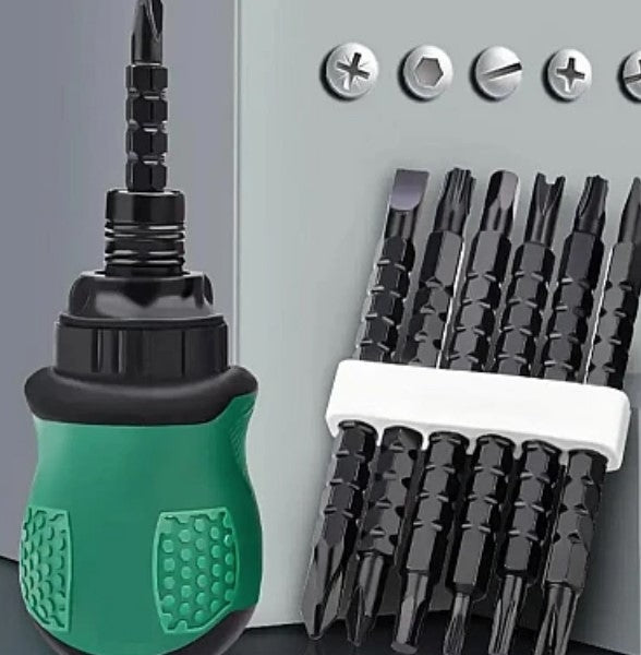 Set surubelnita CRV cu biti 13 in 1 Otel Verde/Negru