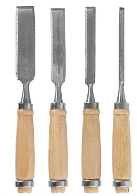 Set 4 Dalti cu maner de lemn