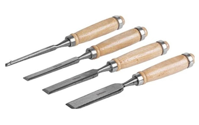 Set 4 Dalti cu maner de lemn