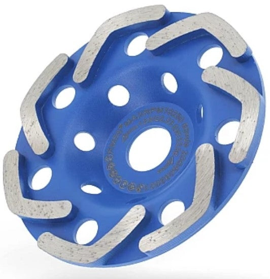 Disc Diamantat ALBASTRU 125 Mm cu segmenti GRI pentru Slefuire Beton Mozaic Suprafete Dure
