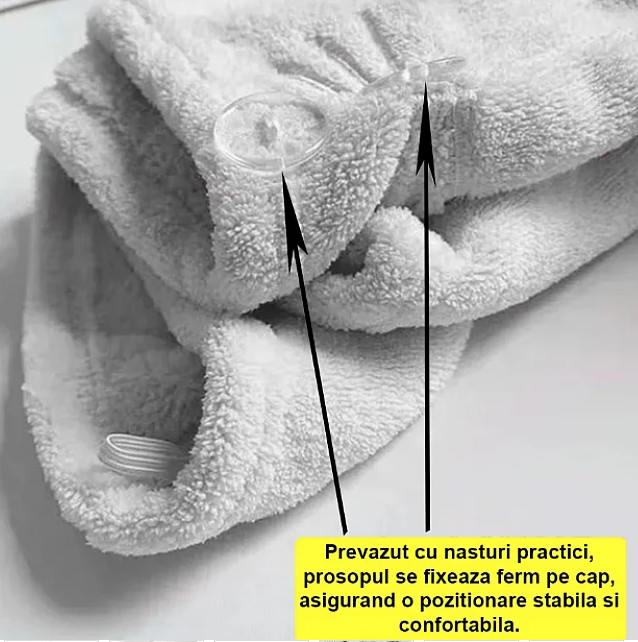 Prosop de baie pentru copii tip Turban din microfriba pentru uscarea parului model pisicuta