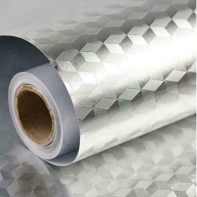 Autocolant ALUMINIU pentru Bucatarie 40x500 cm Model ROMB