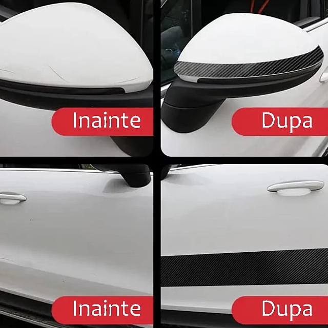 Banda Adeziva Carbon 10 cm x 5 metri pentru Protectie si Tuning Auto