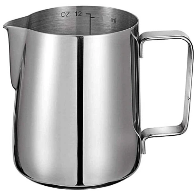 Cana din inox cu gradatie pentru spumare cu maner 350 ml