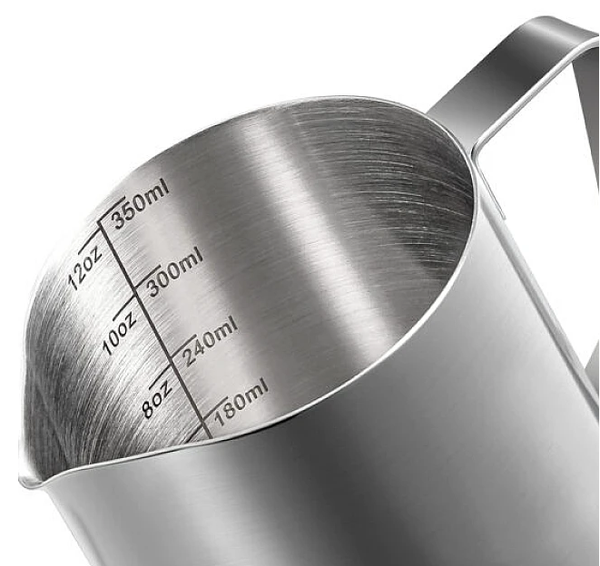 Cana din inox cu gradatie pentru spumare cu maner 350 ml
