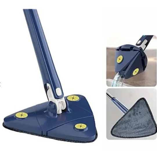 Mop multifunctional pentru suprafete uscate si ude cap triunghiular rotativ